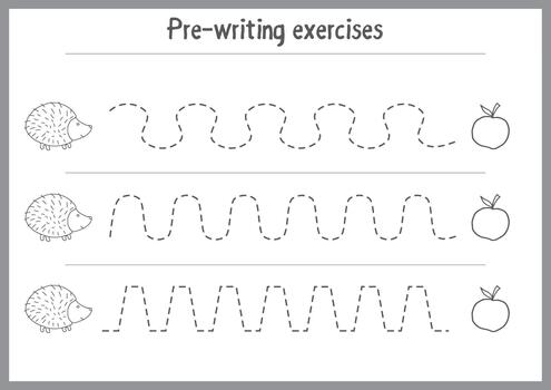 con temas de animales rastreo patrones para temprano escritura desarrollo vector