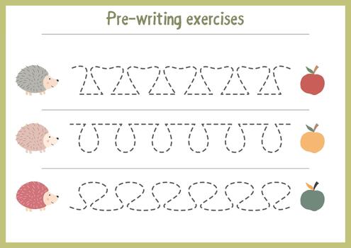 curvo línea rastreo ejercicios presentando bosque animales vector