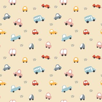 niño amigable auto modelo con sonriente caras vector