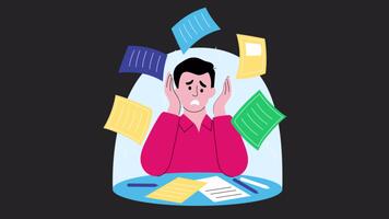 Project Failure and Confusion Concept 2D Motion Graphics Animation Alpha channel video