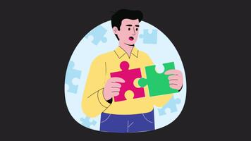 resolviendo negocio retos 2d movimiento gráficos animación alfa canal video