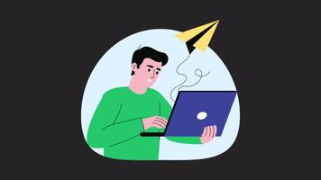 Wolke Computing und Fernbedienung Arbeit 2d Bewegung Grafik Animation Alpha Kanal video