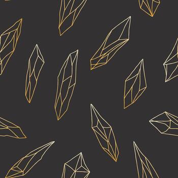 Geometric crystal pattern with natural mineral elements vector