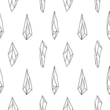 Crystal mineral repeat with abstract geometric detailing vector