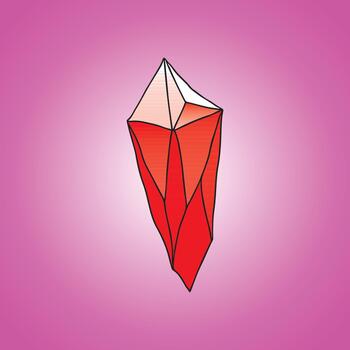 Fantasy-style mineral gem for game interfaces vector