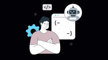 ai rede desenvolvimento animação alfa canal transparente fundo. video