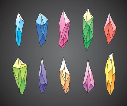 Collection of crystal icons ideal for game UI vector