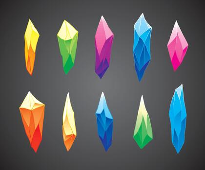 Seamless integration crystal set for UI design vector