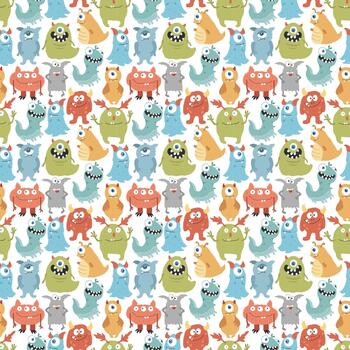 Goofy beasts repeating pattern vector