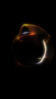 verticale raggiante globo con arancia e blu pendenza leggero e liscio fluente curve formatura un' dinamico astratto energia forma. senza soluzione di continuità 4k ciclo continuo animazione. video