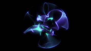 slät abstrakt energi klot med strömmande lutning ljus i grön och lila toner. mjuk vätska rörelse, modern digital sfär glöd och minimal trogen design. 4k 60 fps slinga. video