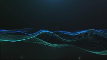 néon fluindo onda superfície dentro futurista 4k 60fps desatado laço. dinâmico gradiente movimento fundo para tecnologia apresentações, ui e moderno digital visuais. video