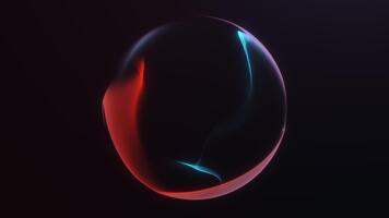 4K seamless loop with soft neon gradient waves forming a stylish minimal futuristic orb. Elegant digital motion graphics for modern visual design. video