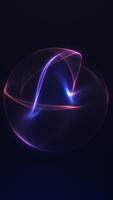 Seamless vertical neon orb rotation designed for smartphone fullscreen visuals, reels and story backgrounds. 4K 60FPS loop perfect for modern tech motion aesthetics. video