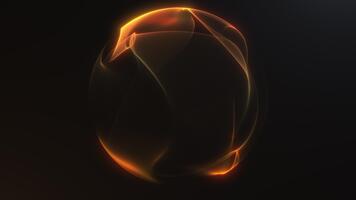 looping gyllene klot animering med slät värma ljus gradienter och mjuk strömmande rörelse. elegant lysande sfär med minimal trogen atmosfär i 4k 60 fps. video