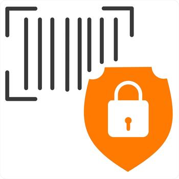 bar código seguridad icono concepto en naranja línea color vector