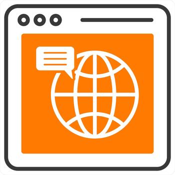 web navegador icono concepto en naranja línea color vector