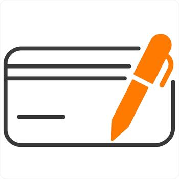 tarjeta ajustes y configuración icono concepto en naranja línea color vector