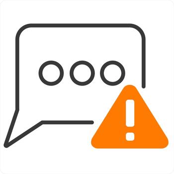 Message Error and notification icon concept in orange line color vector