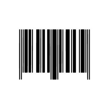 A stark and minimalist barcode symbol with alternating thick and thin vertical lines centered vector