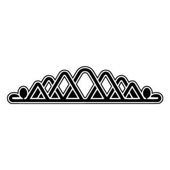 Minimalist of an abstract stylized bridge structure with geometric diamond shapes and rounded arches vector