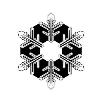 A stark geometric snowflake pattern vector