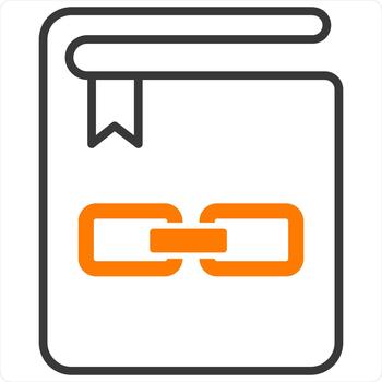 Link Folder and File Icon Concept in orange line color vector