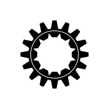 un rígido silueta de un precisamente prestados enclavamiento engranaje mecanismo vector