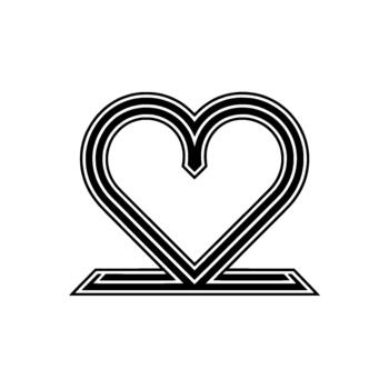 un estilizado representación de un corazón forma con en capas contornos conjunto vector