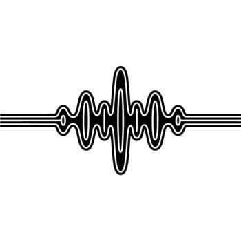 Abstract minimalist waveform with symmetrical undulating lines and a central peak vector
