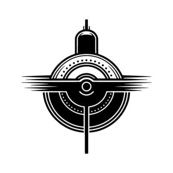 A bold abstract art deco featuring concentric circles and horizontal lines with sharp pointed ends vector