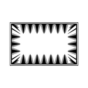 A minimalist rectangular frame composed of sharp triangular shapes and radiating lines creating an abstract geometric border vector