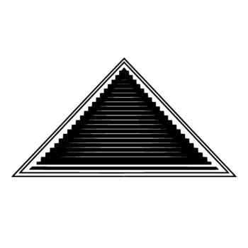 A minimalist representation of a stepped pyramid or staircase within a triangular outline with clean lines vector