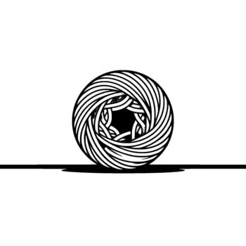 A precise grayscale illustration of a stylized camera aperture with interwoven blades creating a geometric pattern vector