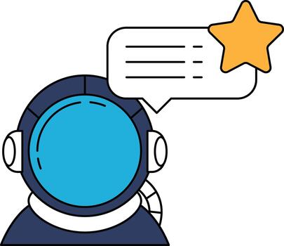 A man in a spacesuit is talking on a microphone vector