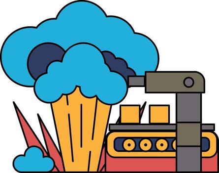 un negro y blanco dibujo de un máquina ese es Procesando brócoli vector