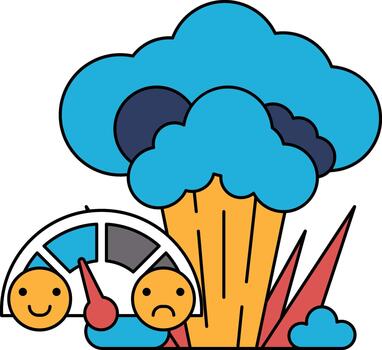 un dibujos animados de un Tortuga con un triste cara y un coche con un velocímetro vector