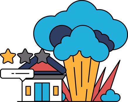 A building with a star on it and a building with a star on it vector