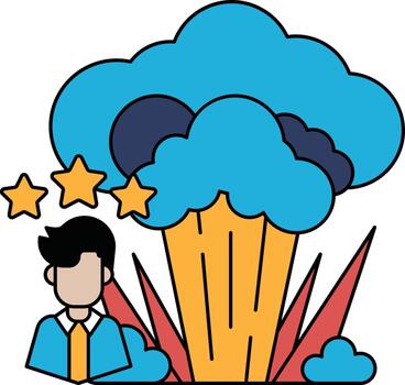 The man is wearing a tie and he is in a business setting vector