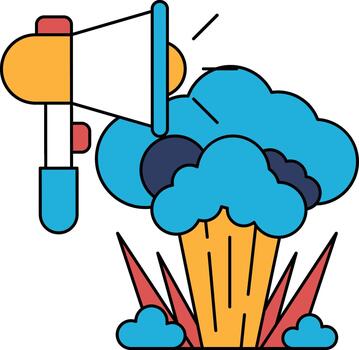 un grande micrófono es señalando a un nube de fumar vector