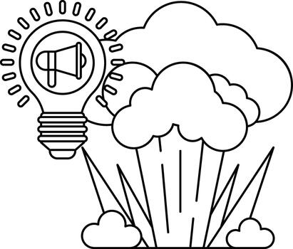 un ligero bulbo es mostrado con un altavoz en parte superior de eso vector