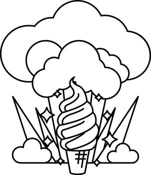 el dibujo es en negro y blanco y tiene un juguetón, divertido estado animico vector