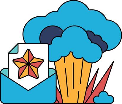 un estrella es en parte superior de un sobre vector