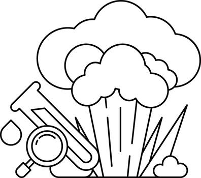 un negro y blanco dibujo de un nube con un cámara vector