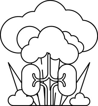 un dibujo de un árbol con dos riñones en eso vector