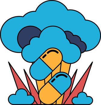 dos pastillas en un campo de césped vector