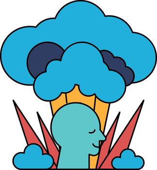 A man is sleeping in a field of grass vector