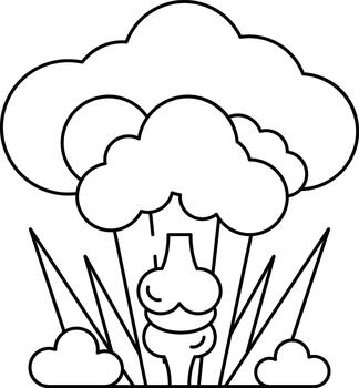 A white drawing of a cloud with a bone sticking out of it vector