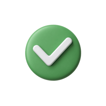 3d verde segno di spunta icona nel un' circolare pulsante isolato su trasparente sfondo png