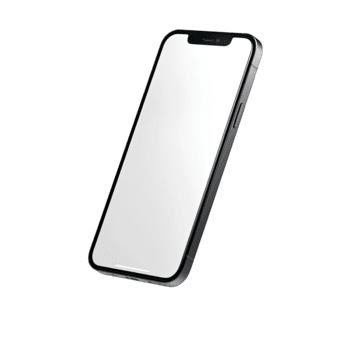 Modern smartphone with blank white screen for app display or content presentation isolated on transparent background png